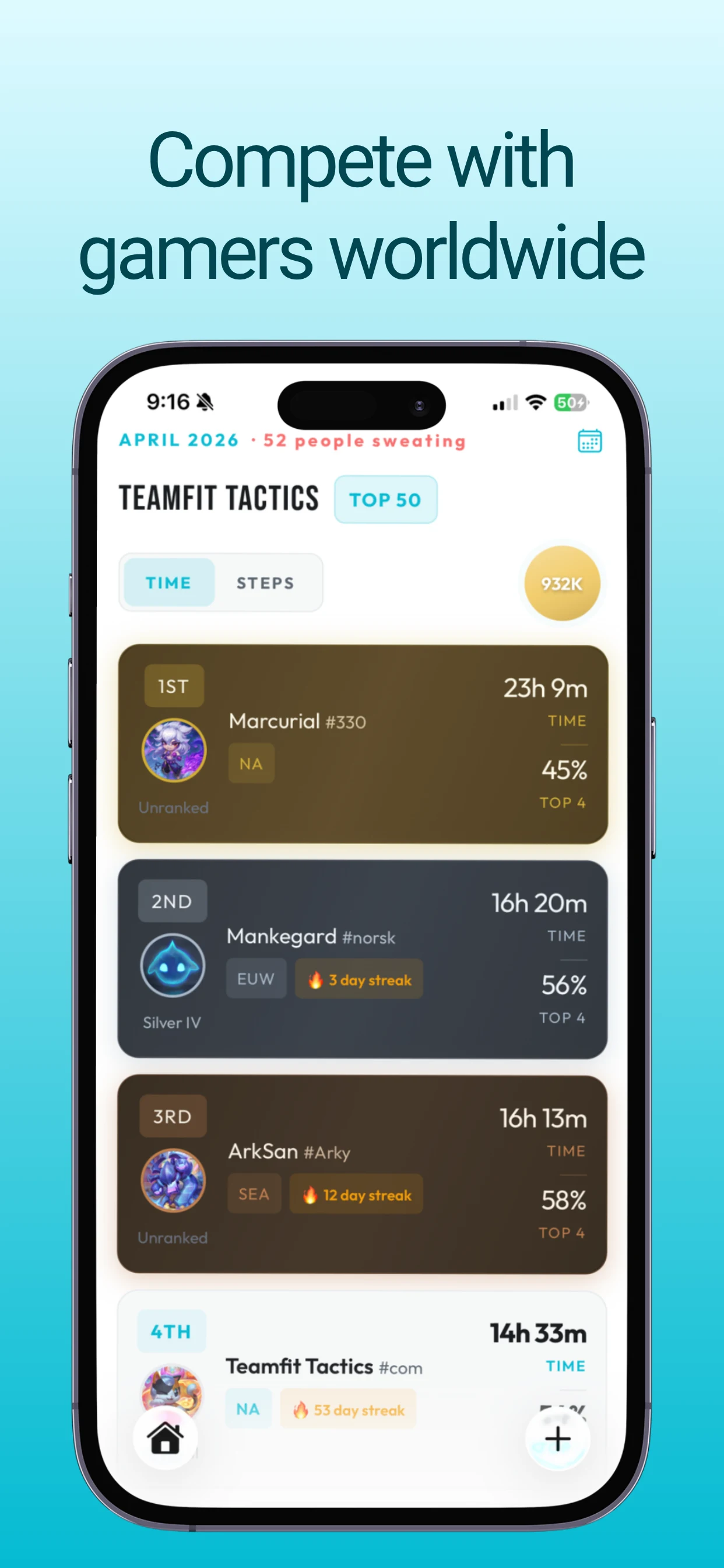TeamFit Tactics: TFT Fitness screenshot